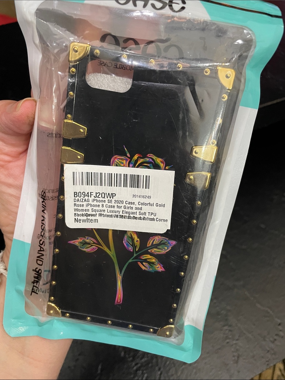 Unbranded Black iPhone 8? Case with Colorful Gold Accents - Picture 2 of 6